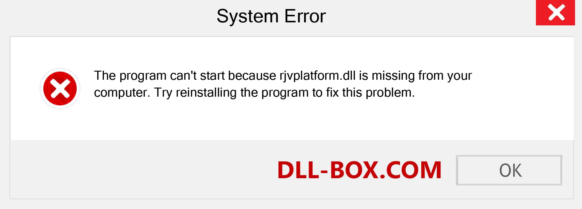  rjvplatform.dll file is missing?. Download for Windows 7, 8, 10 - Fix  rjvplatform dll Missing Error on Windows, photos, images